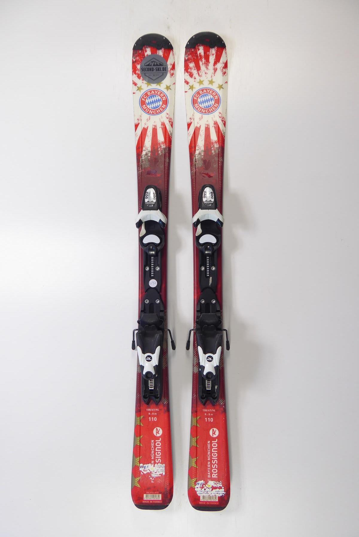 ROSSIGNOL FC Bayern Kinder-Ski Länge 110cm (1,10m) inkl. Bindung